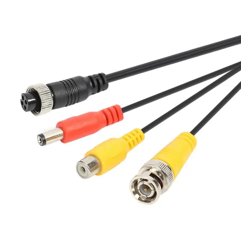 M12 4Pin авиационная головка для BNC/RCA/DC CCTV камеры AV адаптер Соединительный кабель