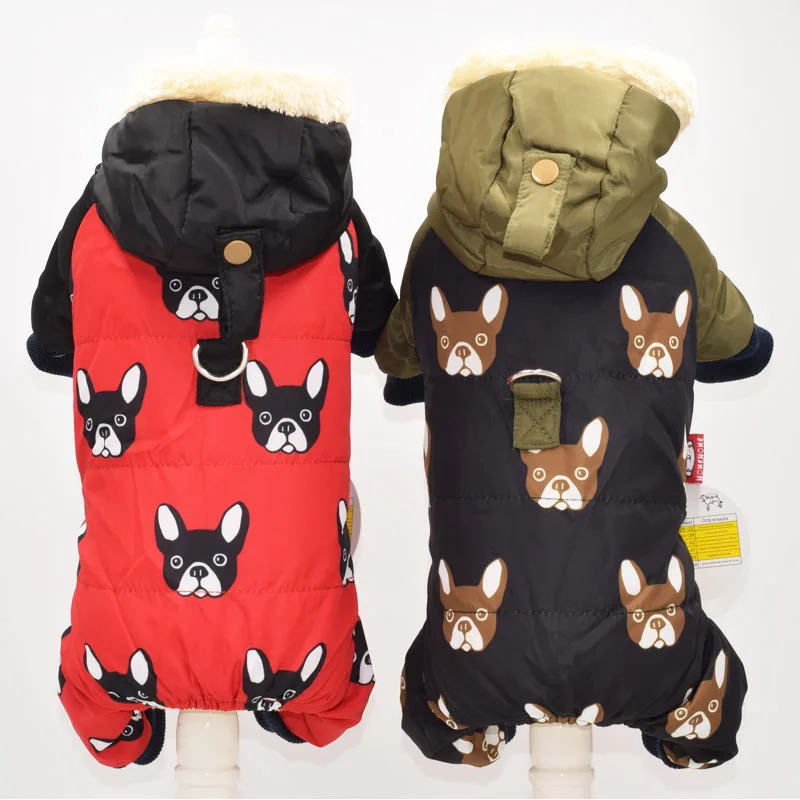Одежда для собак на осень и зиму, одежда для четвероногих собак, модные куртки для собак с принтом красного и черного цветов, Размеры s-xxl