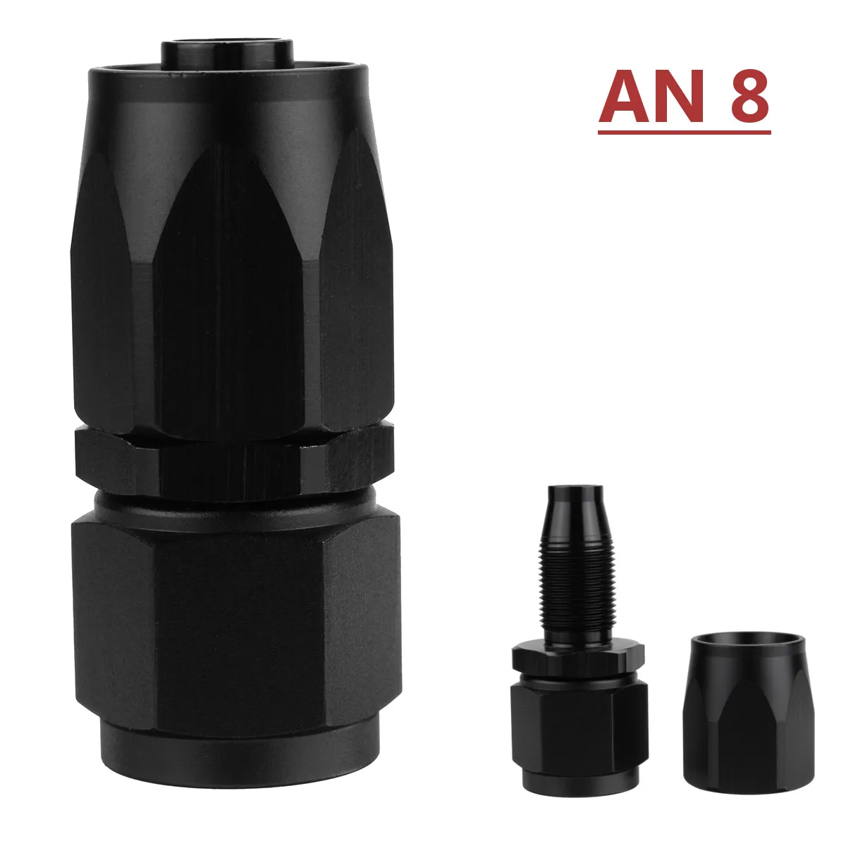 

Black AN-8 Fast Flow for Swivel Seal Oil Fuel Gas Line Hose End Fitting Adapter AN8 Straight Aluminum