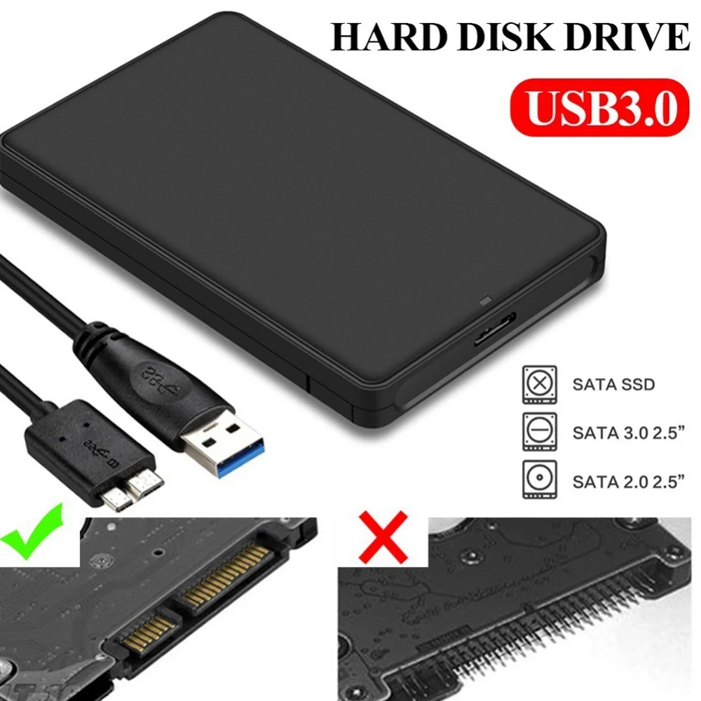 2 5 дюйма Hdd Sata к Usb 3 0 Корпус для внешнего жесткого диска без инструментов Ssd чехол