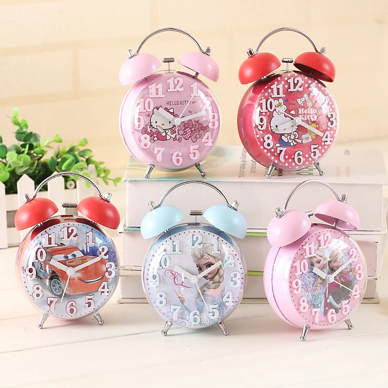  Hello Kitty Pattern Lovely Children Cartoon Girl Office Electronics Alarm Desk Table Wall Clock Stu