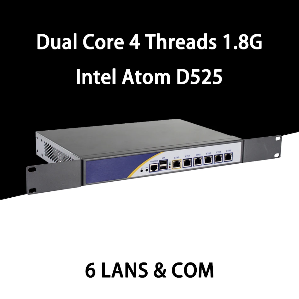 Брандмауэр Mikrotik Pfsense vpn сетевой маршрутизатор для защиты ПК Intel Atom D525 [HUNSN SA04R]