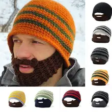 Унисекс зимняя теплая шапка для спорта на открытом воздухе, вязаная крючком шапка с бородой, Шапка-бини с усами, велосипедная маска для лица, лыжные снежные шапки