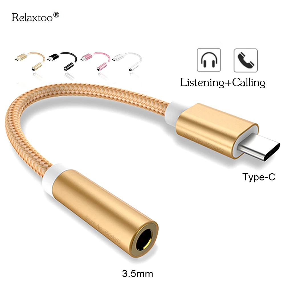 

Type-C To 3.5mm Earphone Headset Cable AUX Jack Adapter USB C Audio Cable Adapter For Xiaomi Mi8 Pocophone f1 For Huawei P20 Pro