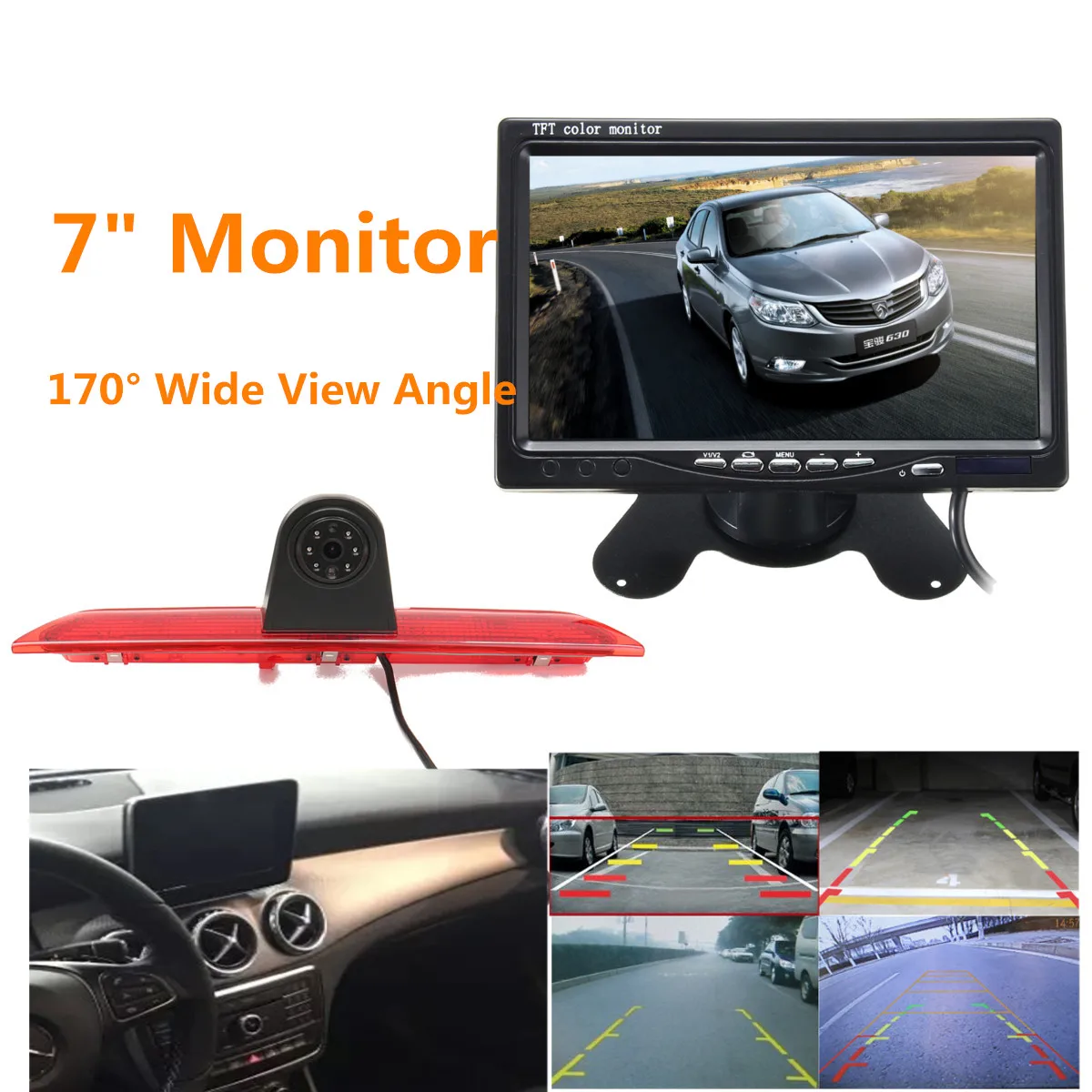 Koop Auto Remlicht Achteruitrijcamera Voor Ford Transit met 1 3 Voor Sony CCD IR Led licht Nachtzicht Waterdichte met 7 \