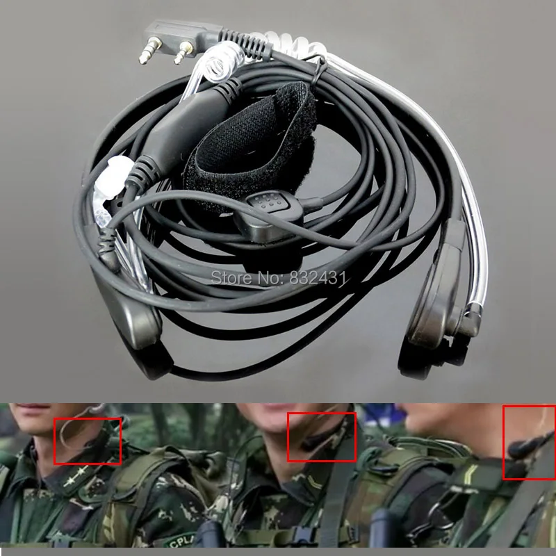 

Anti-Noise Handsfree Finger PTT Throat Control Acoustic Tube Earphone for Baofeng Kenwood UV5R Walkie Talkie Accessories