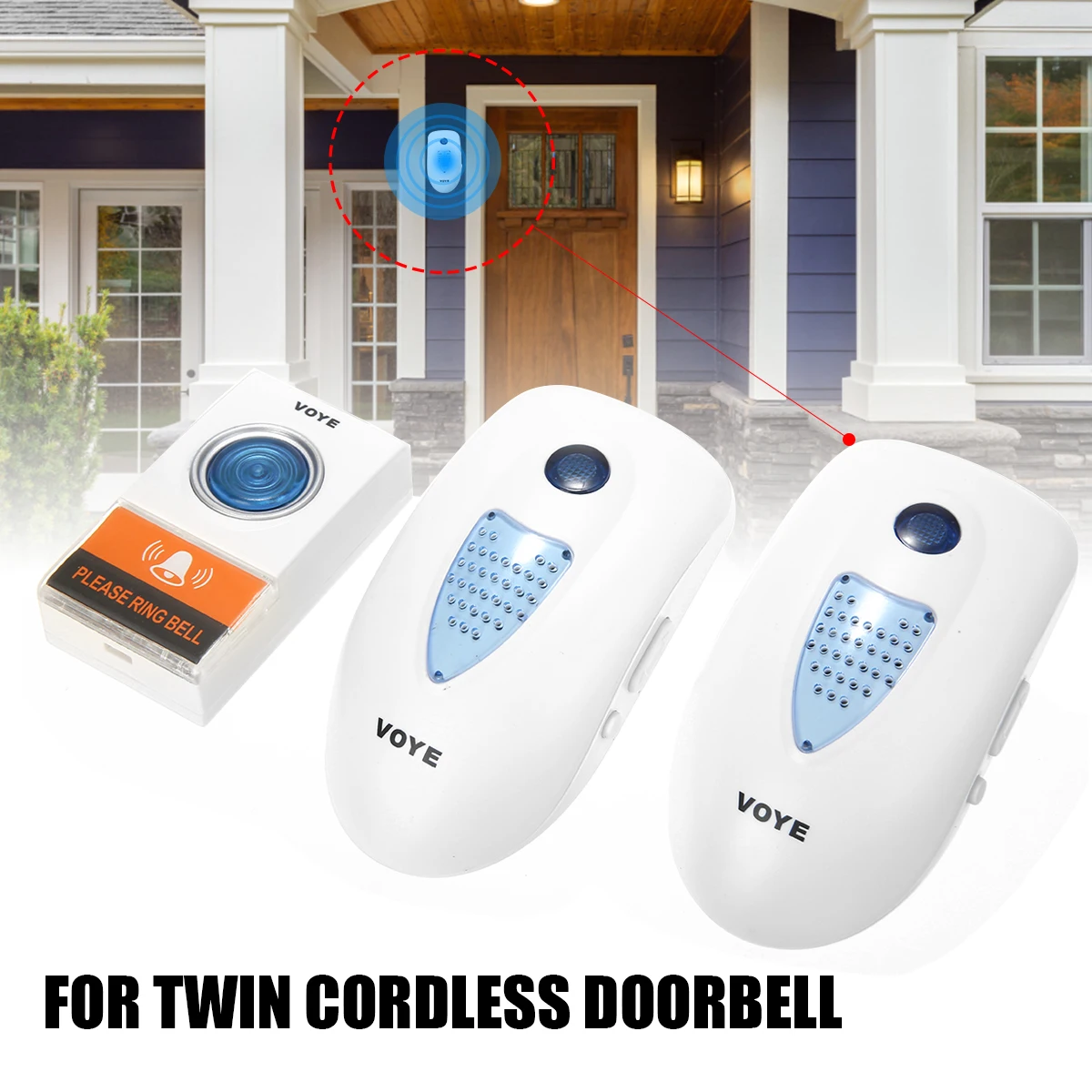 

2Pcs Wireless Door Bell Digital Cordless Welcome Doorbell Attractive Simple 150m Range Door Hardware For Home Garden Used