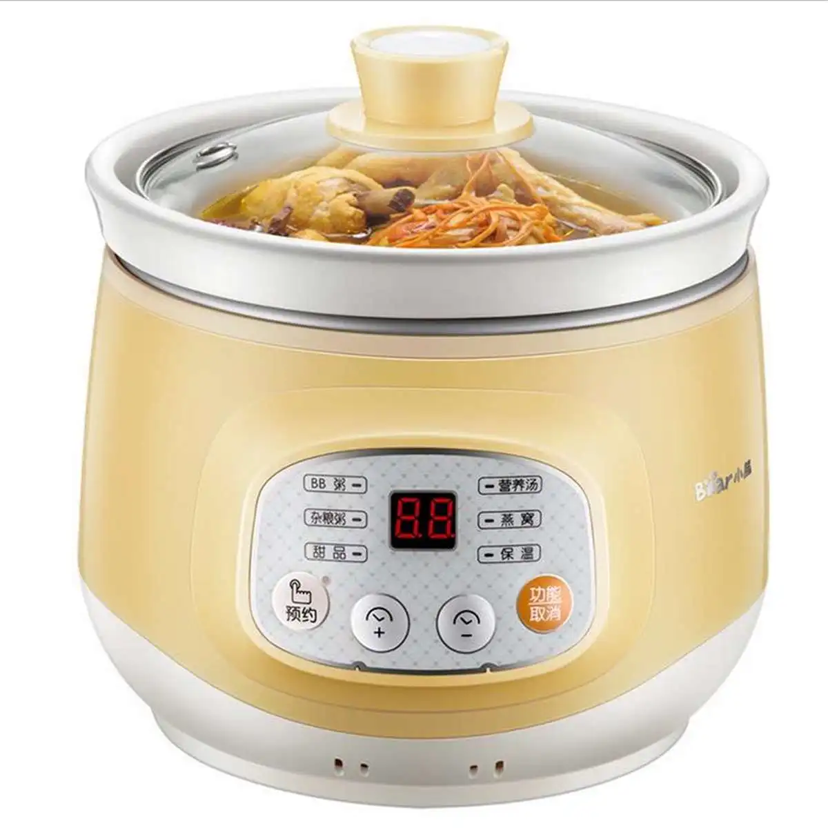 

Electric Slow Cooker Ceramic Mini Fully Automatic Baby Soup Pot Congee Bird's Nest Stew Pot Multi-function Safe Slow Cooker 1L