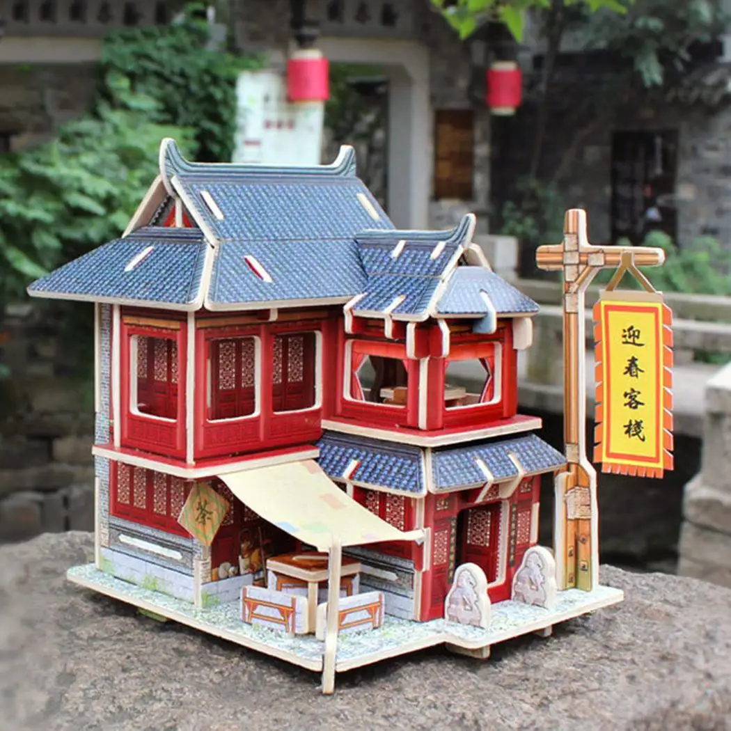 Творческий DIY 3D деревянный дом сплайсинга модель игрушки делать вид как