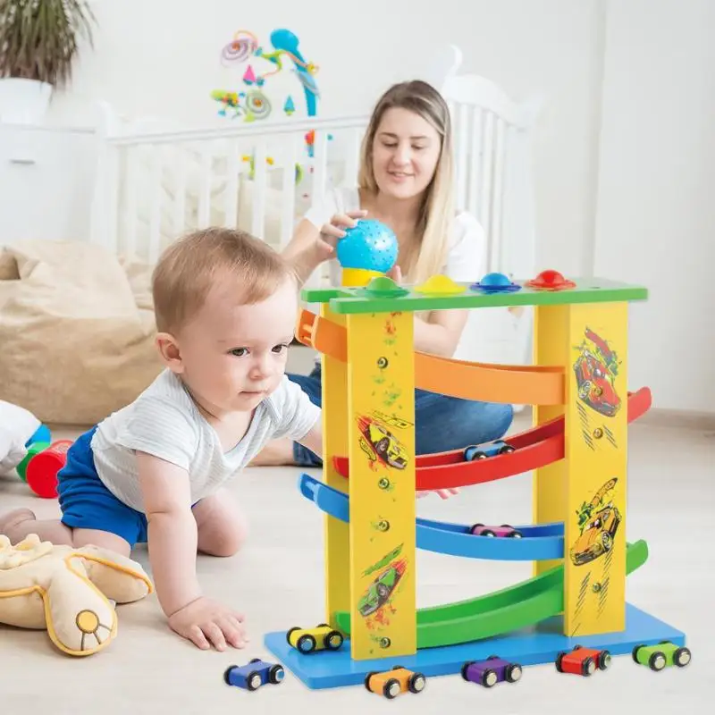 

Baby Wooden Glider Inertial Track Block Gliding Track Cars Children's Fun Educational Toys Model Slide Toy Children Gifts