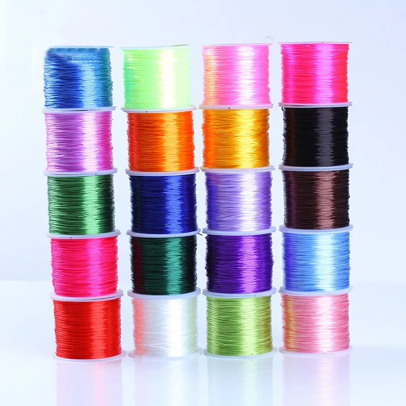 

Fahion Cord Jewelry, Crystal Thread, with plastic spool, elastic, more colors for choice, 0.7mm, 2Spools/Bag, Sold By Bag,2017