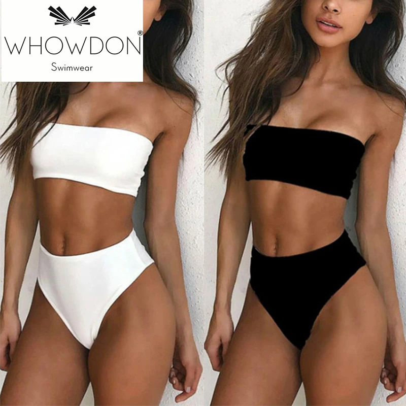 

Sexy Beach Swimsuit Strapless Bikini Solid Color Bathing Suit Set Women Swimwear