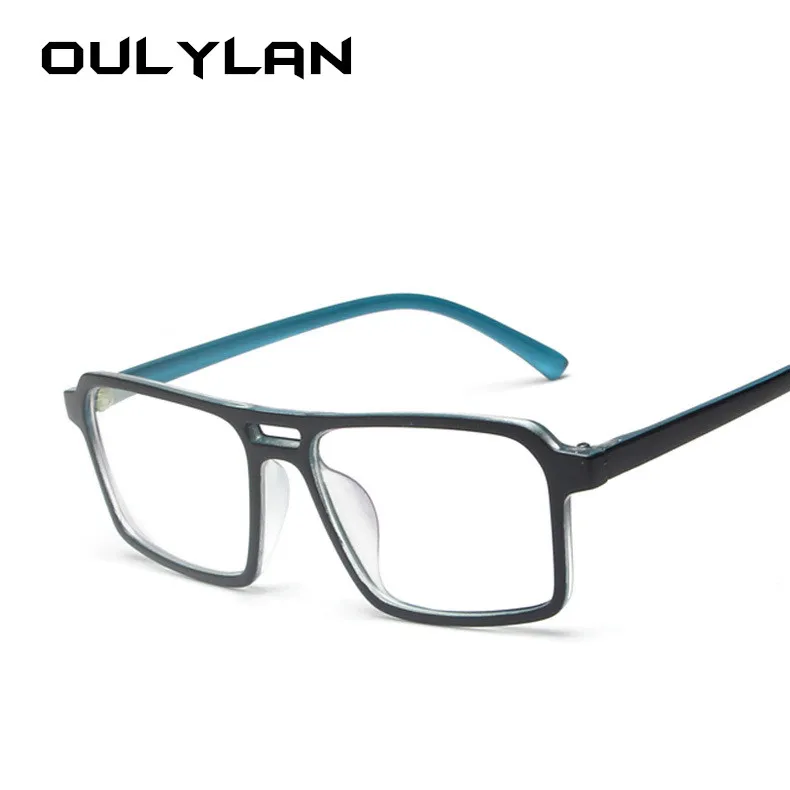 Oulylan, женские очки, оправа, Винтажный дизайн, двойной луч, поддельные очки, мужские, прозрачные линзы, Ретро стиль, оправы для очков, очки