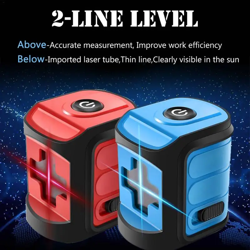 

120 Degree 2 Line Mini Laser Level Outdoor Strong Light High-Precision Micro Infrared Level Red Blue Green Light