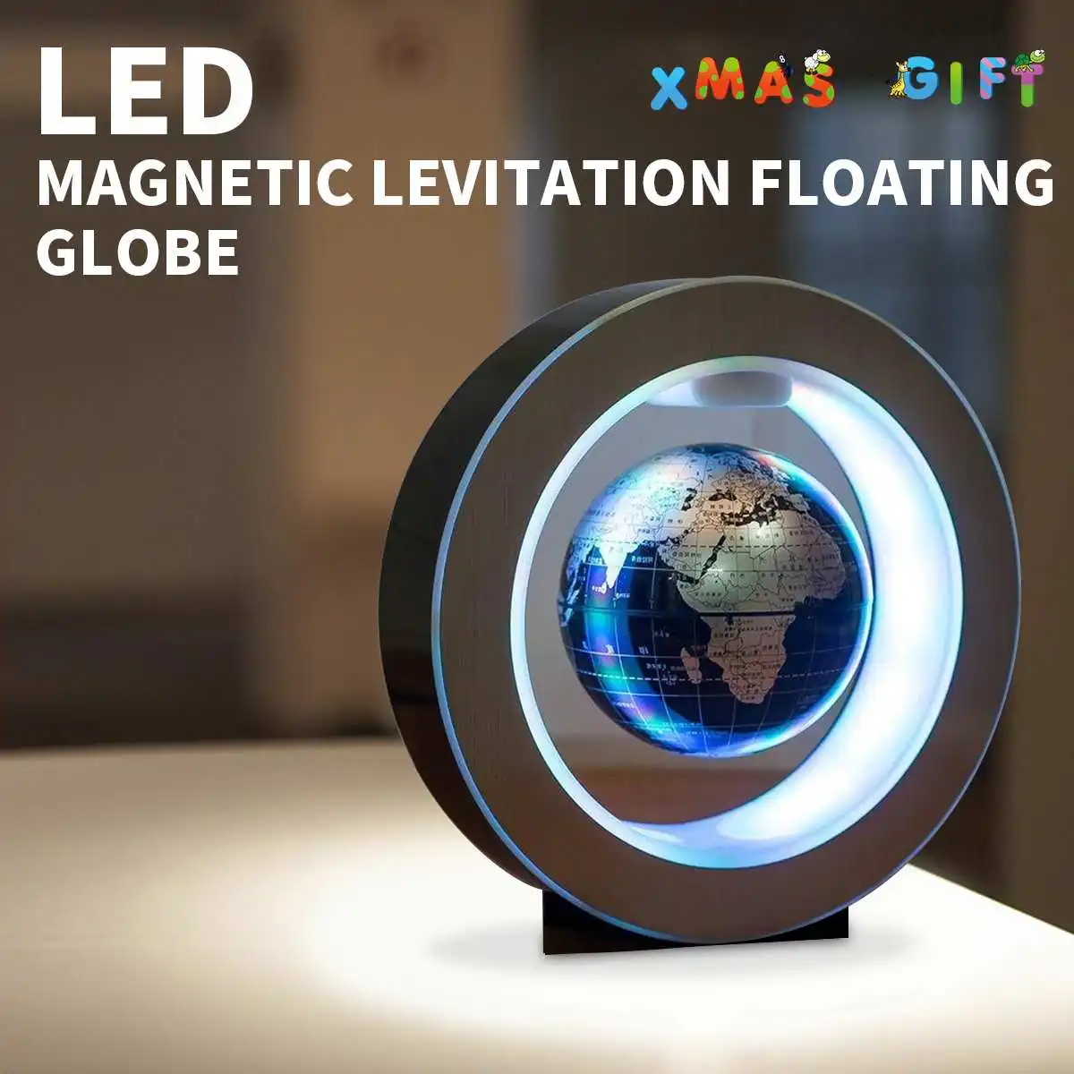 

4 Inch Illuminated Magnetic Auto Rotating Globe Anti-Gravity Floating Levitating Earth Globe World Map LED Desktop Home Decor