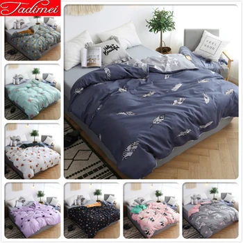 

1 piece Blue Grey AB Double Side Duvet Cover Adult Kids Soft Cotton Bed Linen Single Full Twin Queen King Size Bedspread 150x200