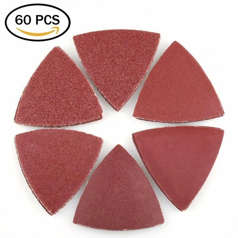 60x Sandpaper Triangle Sanding Pads Hook And Loop Assorted Sandpaper For Oscillating Multitool 40/60/80/120/180/240 Grit 60x Sandpaper Triangle Sanding Pads Hook And Loop Assorted Sandpaper For Oscillating Multitool 40/60/80/120/180/240 Grit