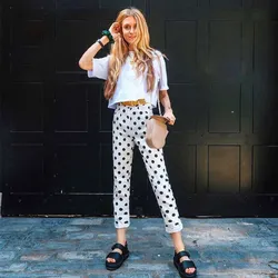 Print Polka Dot Pants Trousers Straight High Waist Penicl Pants Pant Women Summer Streetwear Trousers Pantalon Femme Pant Print Polka Dot Pants Trousers Straight High Waist Penicl Pants Pant Women Summer Streetwear Trousers Pantalon Femme Pant