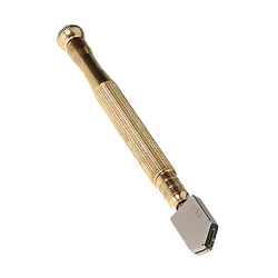 1 шт. стеклянный Золотой Резак Прочный Алмазный противоскользящая металлическая ручка стальное лезвие масляный инструмент для резки