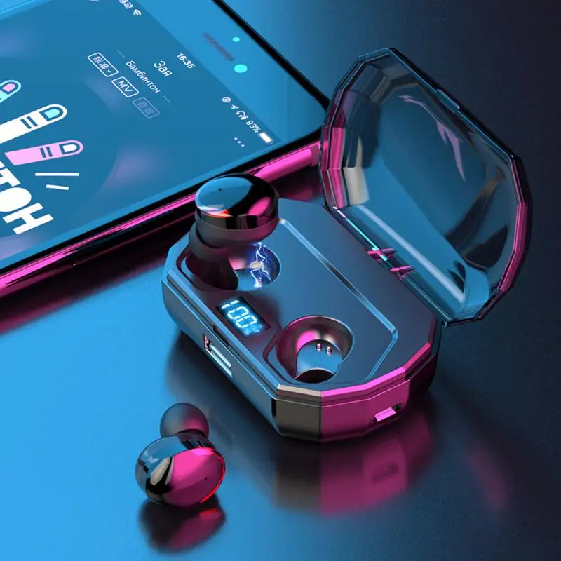 

Wireless Bluetooth Headset 5.0 Digital Display Wireless Waterproof And Dust-proof Design Binaural Mini Bluetooth Earphone
