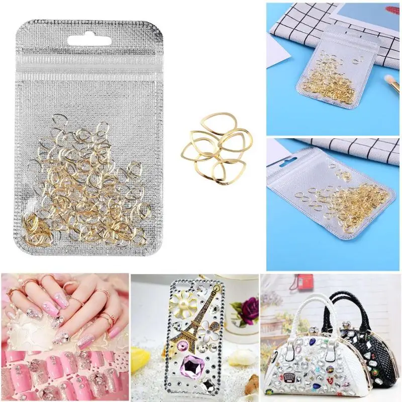 

1Bag 3D Metal Copper Nail Stickers Nails Blooming Stickers for Gold Rivets Studs Nail Art Water Transfer Stickers Decal Manicure