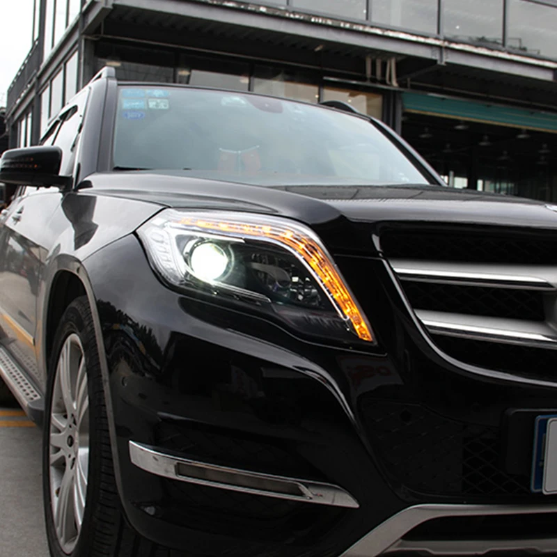 ROADOT фары в сборе для Mercedes Benz GLK 2012/2013/2004/2015 светодиодный HID DRLTurn сигнал Биксенон
