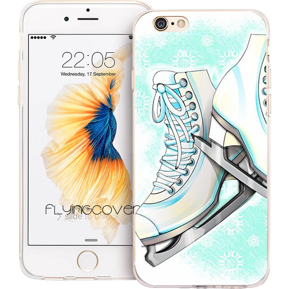 Coque Ice конькобежный спорт оболочки чехлы для iphone 10x7 8 6 S Plus 5S 5 SE 5C 4S 4 iPod Touch Clear мягкий