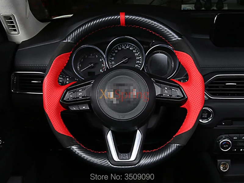 

For Mazda CX-8 CX8 KG 2019 Refit Car Steering Wheel Cover Case Sticker Protective Modification Car-styling