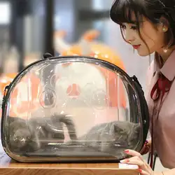 Молния Прозрачный Pet Carrier Кошка складной собака переноска для путешествий Портативный Pet нести сумки