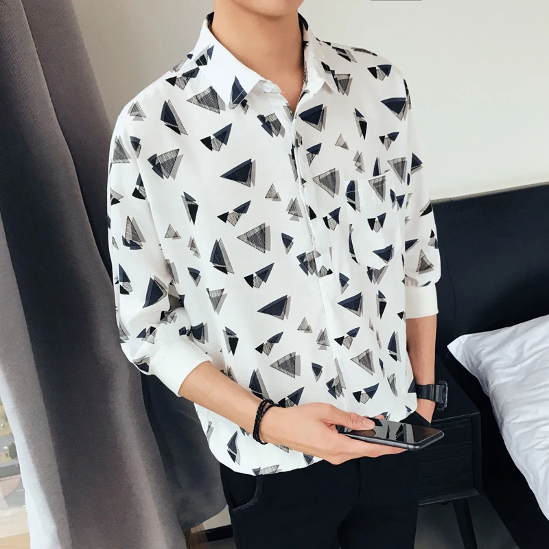 Camisa Masculina Мужская Клубная рубашка для выпускного вечера новая модель 2019 летняя