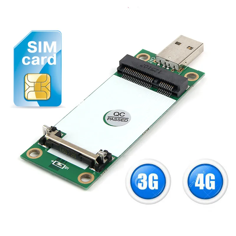 Mini PCI E to USB Adapter with SIM Card WWAN Test Converter Card 3G/4G