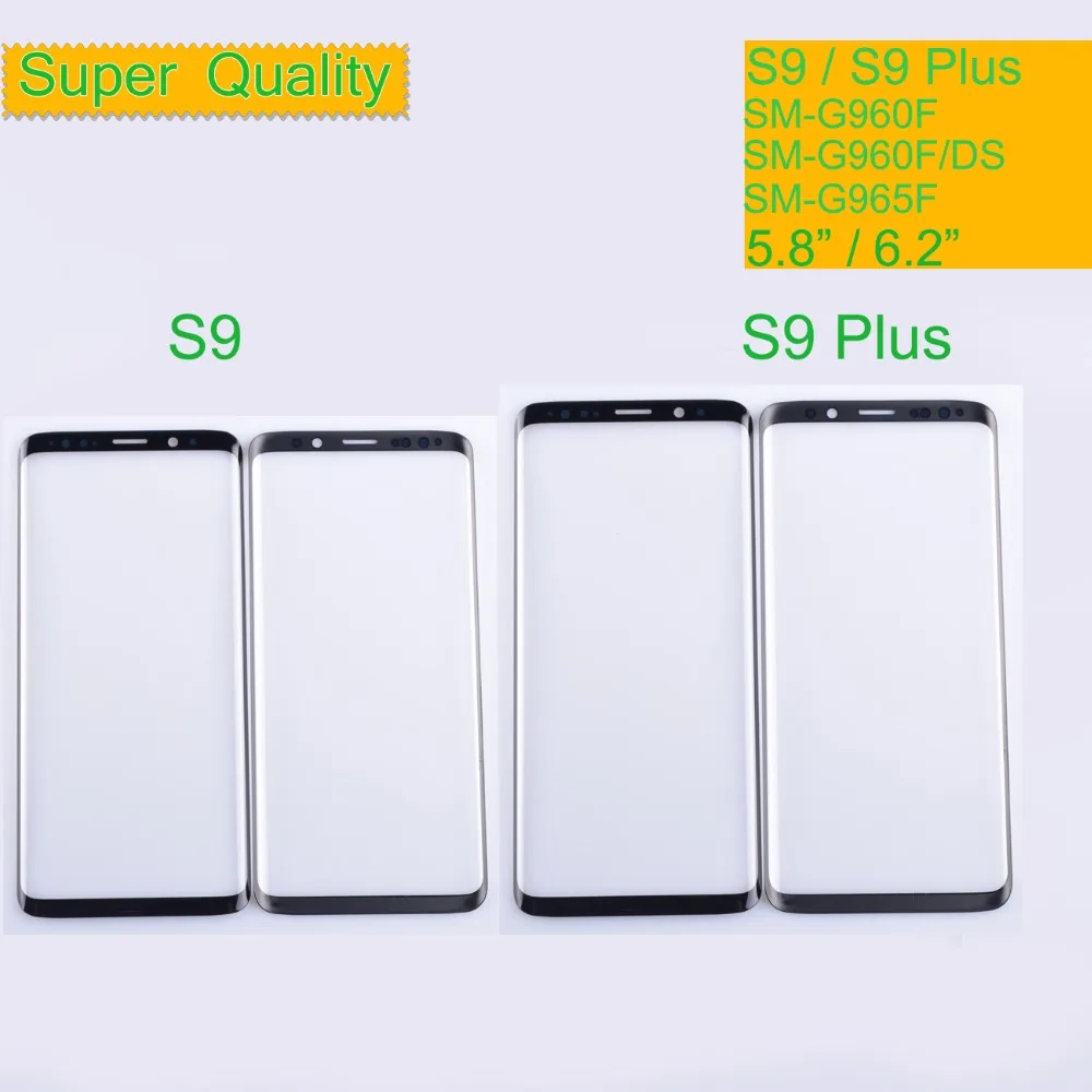 

10Pcs/lot For Samsung Galaxy S9 G960 G960F SM-G960F S9 Plus G965F SM-G965F Touch Screen Front Glass Panel Outer Glass Lens