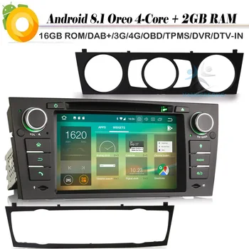 

Quad Core Android 8.1 Autoradio Car stereo DAB+GPS Sat Nav DAB+ WiFi OBD Car CD Player for BMW E90 Saloon E91 Touring E92 E93
