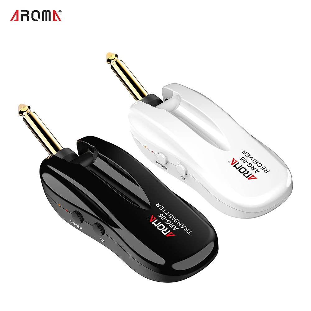 

AROMA ARG-05 Wireless Guitar Audio Transmission System Transmitter Receiver Built-in Battery for Electric Guitar Bass