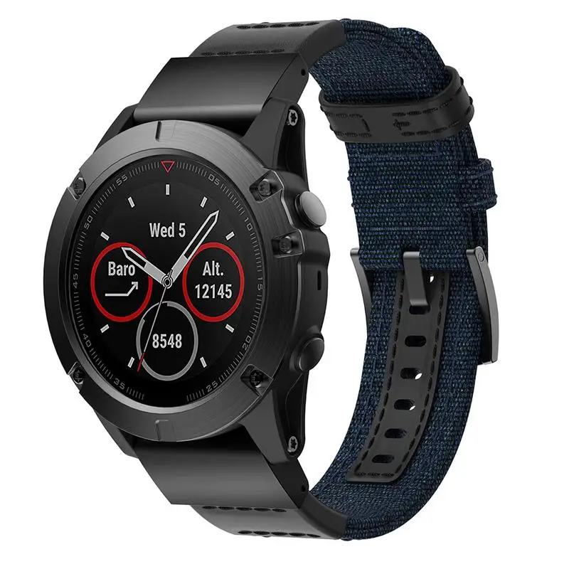 

Quick Release Strap with Leather Canvas Strap for Garmin Fenix5x Canvas Strap for Garmin Fenix 5X