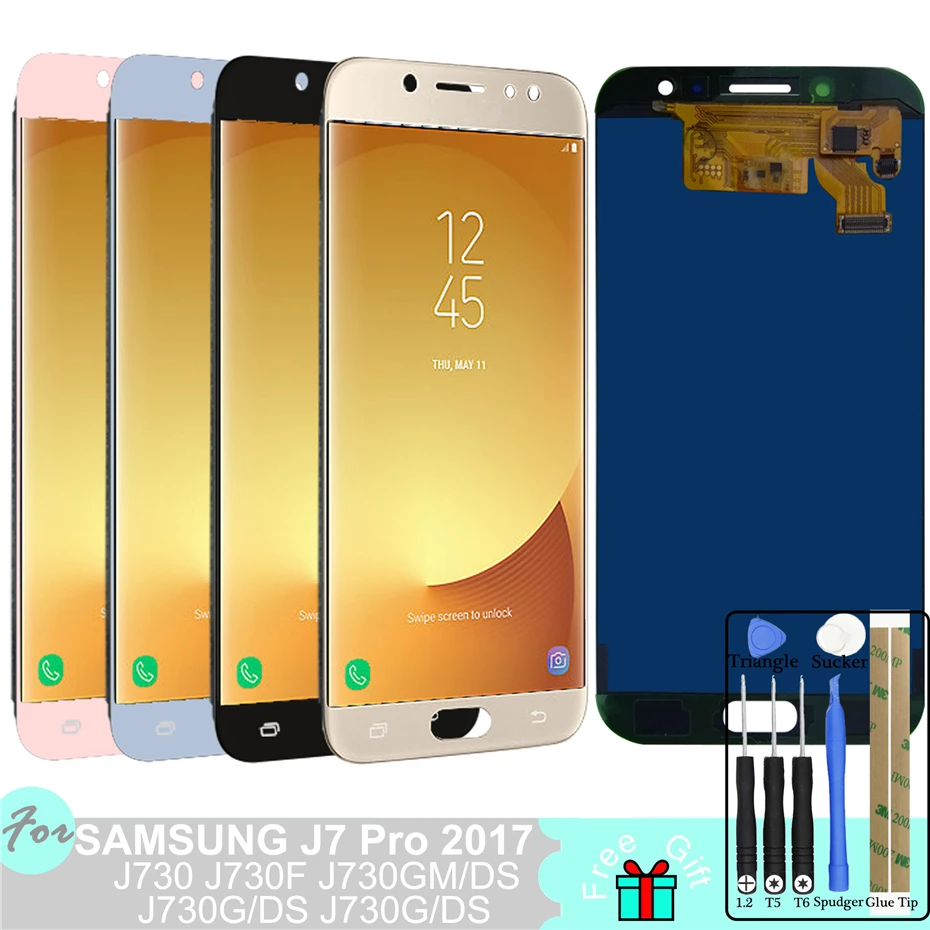J730 ЖК дисплей для Samsung Galaxy J7 Pro 2017 J730F SM J730F/G/GM/FN/DS сенсорный экран дигитайзер в сборе
