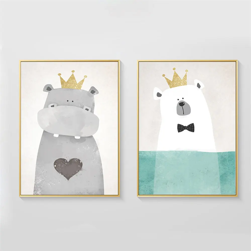 Lovely Cute Animal Wall Art Posters And Prints Canvas Painting Nordic