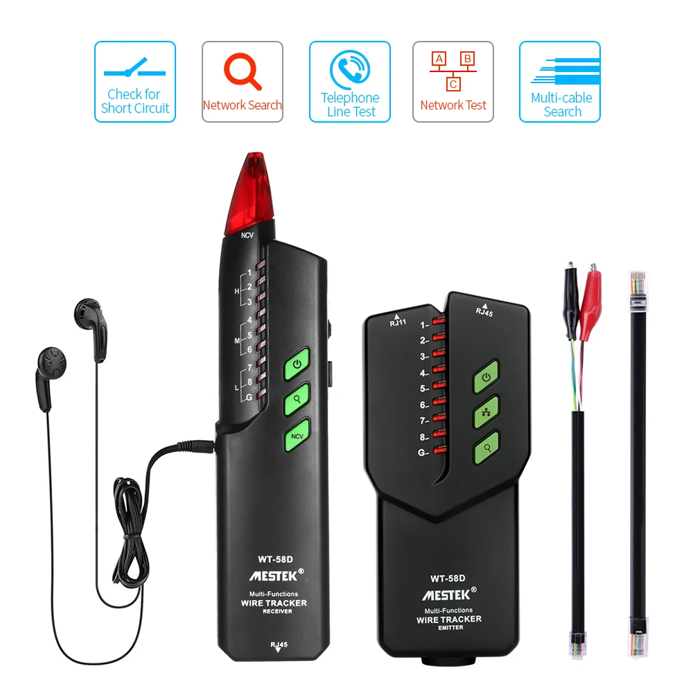 

Telephone Wire Tracker RJ11 RJ45 Electrical Line Finding Testing Cable Tester Handheld Line Finder Cable Detector Wire Measuring