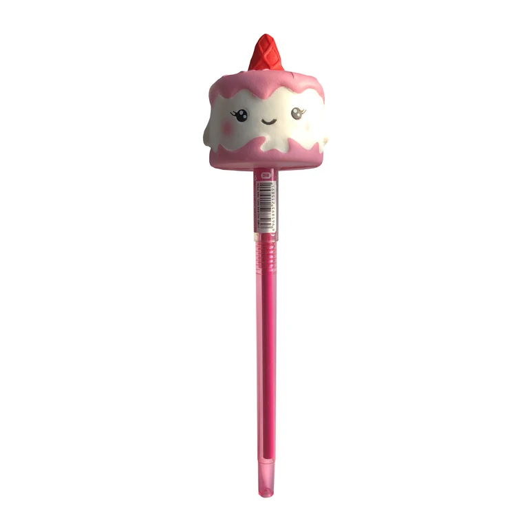 Squishying Pen Cap Panda Dinosaur Cake Animal Slow Rising Jumbo With Pen Stress Relief Toys Student 4