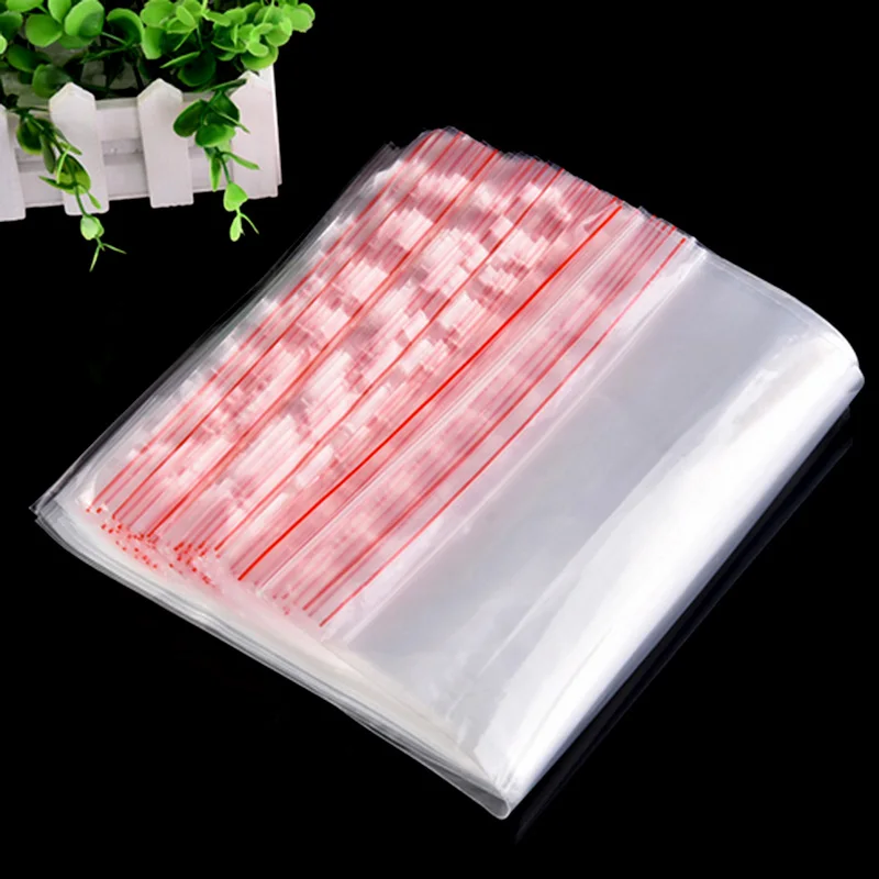 

Various Sizes Plastic Packaging Bags Zip Lock Poly bags Zipper Clear Ziplock bags(pack of 100)