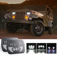 Hiyork 1PCS 7x6 5x7 LED Square Projector Sealed Beam Headlight For Jeep Cherokee XJ Truck 4X4 Offroad 7 inch Car Driving Vehicle Hiyork 1PCS 7x6 5x7 LED Square Projector Sealed Beam Headlight For Jeep Cherokee XJ Truck 4X4 Offroad 7 inch Car Driving Vehicle