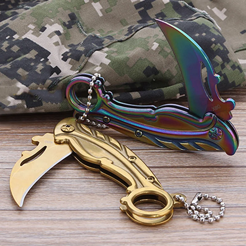 

2 Colors Hunting Knife Pocket for Camping Tools Tactical Knives Karambit Knife Folding Survival CS GO Folding Blade Mini Tool
