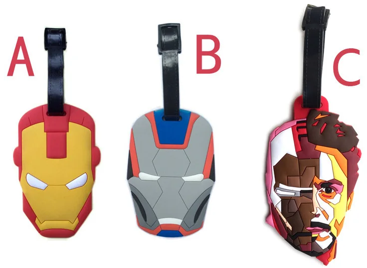 

5pcs per lot Iron Man DC Comic Luggage Tags Pendant Hanging Pieces tags card holders wholesale
