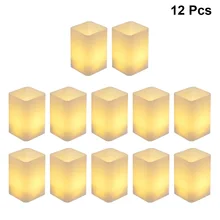 12 шт. беспламенная аккумуляторная светодиодный ночник для свечей на свадьбу, день рождения, романтический домашний декор