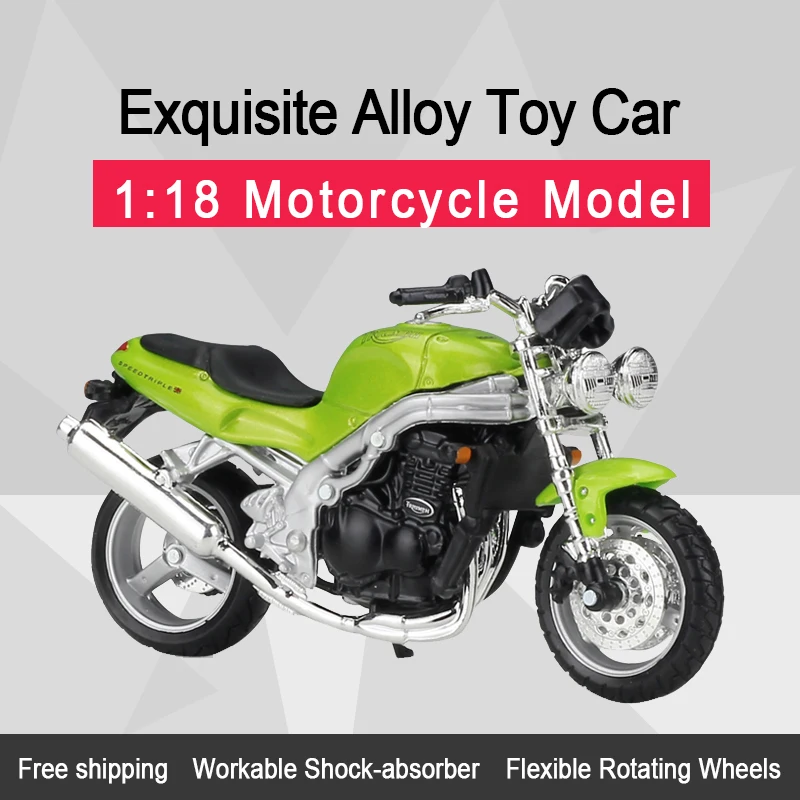 

MAISTO 1:18 TRIUMPH Speed Triple Alloy Diecast Motorcycle Model Workable Shork-Absorber Toy For Children Gifts Toy Collection