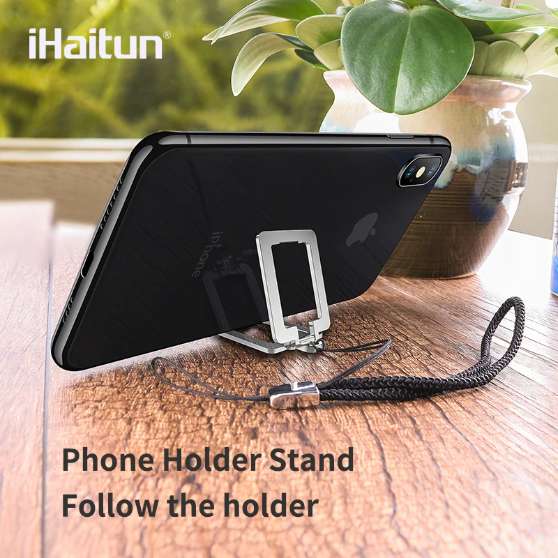 iHaitun 2in1 Desk Mobile Phone Holder Stand For iPhone XS MAX XR X Desk Mount Ring For Xiaomi Samsung Huawei Moving Lanyard iHaitun 2in1 Desk Mobile Phone Holder Stand For iPhone XS MAX XR X Desk Mount Ring For Xiaomi Samsung Huawei Moving Lanyard