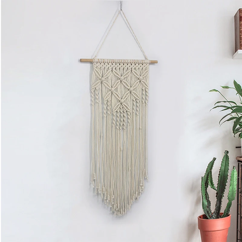 

3 Colors Manual Boho Wall Tapestry Hanging Home Decor for Living Room Bedroom Macrame Wall Tapestry Hand Home Furnishing
