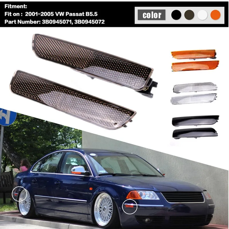 Фары указателя поворота для переднего/заднего бампера VW Passat B5.5 2001 2005 желтые