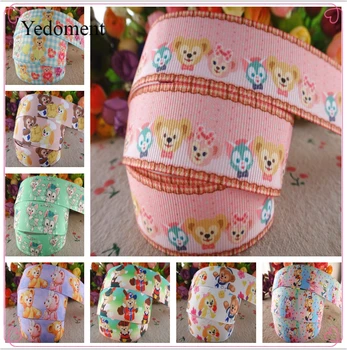 

18102506, 1" 25mm 10 yards cute animals printed grosgrain ribbons DIY hair bows handmade materials
