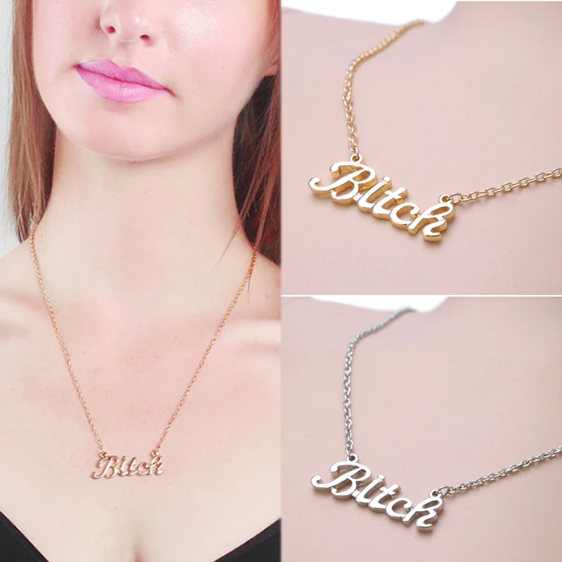 

2018 New Arrival Letters Women Silver Valentines Gift Adjustable Golden Pendant Necklace Beautiful 1PC Hot Sale Girls Exquesite